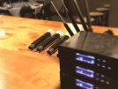 microphones laid out on hotel conference table