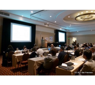 Projection Screen Rentals for Conferences San Francisco, San Jose, Oakland.  Photo Shows Screen with Full Dress Kit.