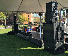 Stage on grass at USC event